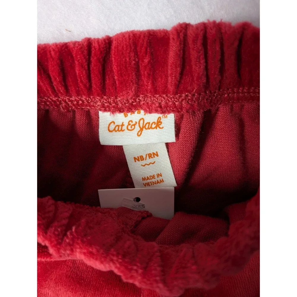 Cat & Jack Baby Red Velour 2-Piece Sweatshirt and Jogger‎ Set NB/RN NWT